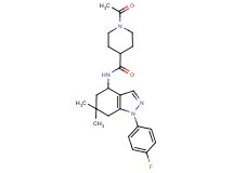 1-acetyl-N-[1-(4-fluorophenyl)-6,6-dimethyl-4,5,6,7-tetrahydro-1H-indazol-4-yl]-4-piperidinecarboxamide