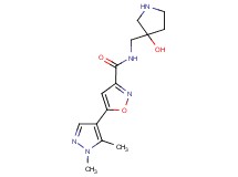 5-(1,5-dimethyl-1H-pyrazol-4-yl)-N-[(3-hydroxy-3-pyrrolidinyl)methyl]-3-isoxazolecarboxamide