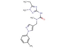 N'-(5-ethyl-1-methyl-1H-1,2,4-triazol-3-yl)-N-methyl-N-{[1-(3-methylphenyl)-1H-pyrazol-4-yl]methyl}urea