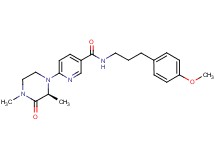 6-[(2S*)-2,4-dimethyl-3-oxo-1-piperazinyl]-N-[3-(4-methoxyphenyl)propyl]nicotinamide