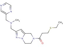 ({5-[3-(ethylthio)propanoyl]-4,5,6,7-tetrahydropyrazolo[1,5-a]pyrazin-2-yl}methyl)methyl(2-pyrazinylmethyl)amine
