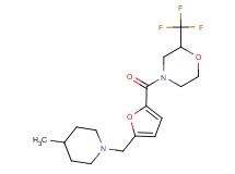 4-{5-[(4-methylpiperidin-1-yl)methyl]-2-furoyl}-2-(trifluoromethyl)morpholine