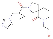 7-(2-hydroxyethyl)-2-{[1-(1H-imidazol-1-ylmethyl)cyclopropyl]carbonyl}-2,7-diazaspiro[4.5]decan-6-one