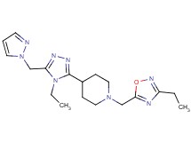 1-[(3-ethyl-1,2,4-oxadiazol-5-yl)methyl]-4-[4-ethyl-5-(1H-pyrazol-1-ylmethyl)-4H-1,2,4-triazol-3-yl]piperidine