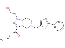 ethyl 1-(2-hydroxyethyl)-5-[(2-phenyl-1,3-thiazol-5-yl)methyl]-4,5,6,7-tetrahydro-1H-pyrazolo[4,3-c]pyridine-3-carboxylate