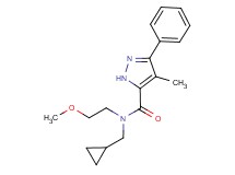N-(cyclopropylmethyl)-N-(2-methoxyethyl)-4-methyl-3-phenyl-1H-pyrazole-5-carboxamide