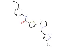 N-(3-ethylphenyl)-5-{1-[(3-methyl-1H-pyrazol-5-yl)methyl]-2-pyrrolidinyl}-2-thiophenecarboxamide