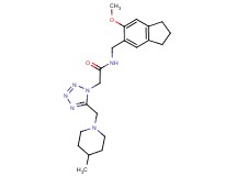 N-[(6-methoxy-2,3-dihydro-1H-inden-5-yl)methyl]-2-{5-[(4-methylpiperidin-1-yl)methyl]-1H-tetrazol-1-yl}acetamide