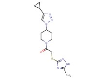 4-(4-cyclopropyl-1H-1,2,3-triazol-1-yl)-1-{[(5-methyl-1H-1,2,4-triazol-3-yl)thio]acetyl}piperidine
