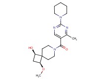 (1R*,3S*)-3-methoxy-7-[(4-methyl-2-piperidin-1-ylpyrimidin-5-yl)carbonyl]-7-azaspiro[3.5]nonan-1-ol