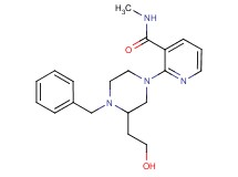 2-[4-benzyl-3-(2-hydroxyethyl)-1-piperazinyl]-N-methylnicotinamide