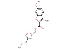 6-methoxy-3-methyl-N-({3-[(methylthio)methyl]-1,2,4-oxadiazol-5-yl}methyl)-1-benzofuran-2-carboxamide