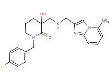 1-(4-fluorobenzyl)-3-hydroxy-3-({[(5-methylimidazo[1,2-a]pyridin-2-yl)methyl]amino}methyl)piperidin-2-one