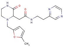 2-{1-[(5-methyl-2-furyl)methyl]-3-oxo-2-piperazinyl}-N-[2-(2-pyrazinyl)ethyl]acetamide