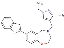 4-[(1-ethyl-3-methyl-1H-pyrazol-4-yl)methyl]-7-(1H-inden-2-yl)-2,3,4,5-tetrahydro-1,4-benzoxazepine
