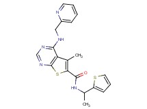 5-methyl-4-[(2-pyridinylmethyl)amino]-N-[1-(2-thienyl)ethyl]thieno[2,3-d]pyrimidine-6-carboxamide
