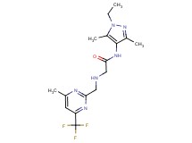 N-(1-ethyl-3,5-dimethyl-1H-pyrazol-4-yl)-2-({[4-methyl-6-(trifluoromethyl)pyrimidin-2-yl]methyl}amino)acetamide