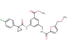 methyl 3-({[1-(4-chlorophenyl)cyclopropyl]carbonyl}amino)-5-({[5-(methoxymethyl)-2-furoyl]amino}methyl)benzoate