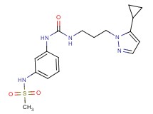 N-{3-[({[3-(5-cyclopropyl-1H-pyrazol-1-yl)propyl]amino}carbonyl)amino]phenyl}methanesulfonamide