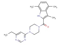2-{[4-(6-ethyl-4-pyrimidinyl)-1-piperazinyl]carbonyl}-3,4,7-trimethyl-1H-indole