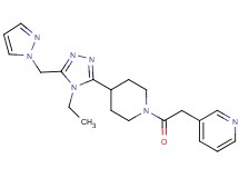 3-(2-{4-[4-ethyl-5-(1H-pyrazol-1-ylmethyl)-4H-1,2,4-triazol-3-yl]piperidin-1-yl}-2-oxoethyl)pyridine