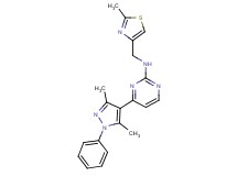 4-(3,5-dimethyl-1-phenyl-1H-pyrazol-4-yl)-N-[(2-methyl-1,3-thiazol-4-yl)methyl]-2-pyrimidinamine
