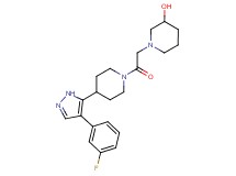 1-(2-{4-[4-(3-fluorophenyl)-1H-pyrazol-5-yl]piperidin-1-yl}-2-oxoethyl)piperidin-3-ol