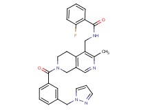 2-fluoro-N-({3-methyl-7-[3-(1H-pyrazol-1-ylmethyl)benzoyl]-5,6,7,8-tetrahydro-2,7-naphthyridin-4-yl}methyl)benzamide