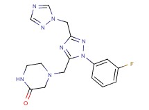 4-{[1-(3-fluorophenyl)-3-(1H-1,2,4-triazol-1-ylmethyl)-1H-1,2,4-triazol-5-yl]methyl}piperazin-2-one