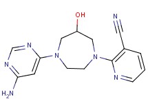 2-[4-(6-aminopyrimidin-4-yl)-6-hydroxy-1,4-diazepan-1-yl]nicotinonitrile