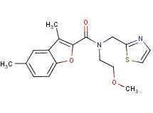 N-(2-methoxyethyl)-3,5-dimethyl-N-(1,3-thiazol-2-ylmethyl)-1-benzofuran-2-carboxamide