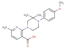 2-[4-(4-methoxyphenyl)-3,3-dimethyl-1-piperazinyl]-6-methylnicotinic acid