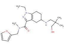 1-ethyl-N-(2-furylmethyl)-5-[(3-hydroxy-2,2-dimethylpropyl)amino]-N-methyl-4,5,6,7-tetrahydro-1H-indazole-3-carboxamide