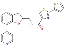 N-{[7-(4-pyridinyl)-2,3-dihydro-1-benzofuran-2-yl]methyl}-2-(2-thienyl)-1,3-thiazole-4-carboxamide