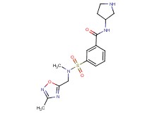 3-({methyl[(3-methyl-1,2,4-oxadiazol-5-yl)methyl]amino}sulfonyl)-N-pyrrolidin-3-ylbenzamide