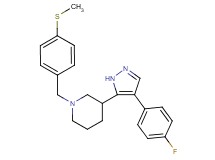3-[4-(4-fluorophenyl)-1H-pyrazol-5-yl]-1-[4-(methylthio)benzyl]piperidine