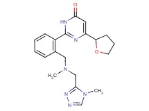2-[2-({methyl[(4-methyl-4H-1,2,4-triazol-3-yl)methyl]amino}methyl)phenyl]-6-(tetrahydrofuran-2-yl)pyrimidin-4(3H)-one