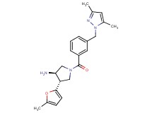 (3R*,4S*)-1-{3-[(3,5-dimethyl-1H-pyrazol-1-yl)methyl]benzoyl}-4-(5-methyl-2-furyl)pyrrolidin-3-amine