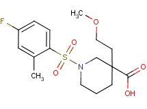 1-[(4-fluoro-2-methylphenyl)sulfonyl]-3-(2-methoxyethyl)-3-piperidinecarboxylic acid
