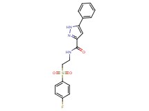 N-{2-[(4-fluorophenyl)sulfonyl]ethyl}-5-phenyl-1H-pyrazole-3-carboxamide