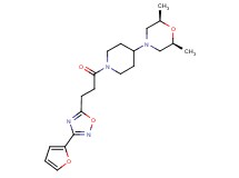 (2R*,6S*)-4-(1-{3-[3-(2-furyl)-1,2,4-oxadiazol-5-yl]propanoyl}-4-piperidinyl)-2,6-dimethylmorpholine