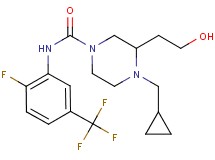 4-(cyclopropylmethyl)-N-[2-fluoro-5-(trifluoromethyl)phenyl]-3-(2-hydroxyethyl)piperazine-1-carboxamide
