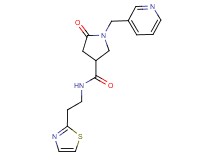 5-oxo-1-(3-pyridinylmethyl)-N-[2-(1,3-thiazol-2-yl)ethyl]-3-pyrrolidinecarboxamide