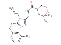 N-({4-allyl-5-[(3-methylbenzyl)thio]-4H-1,2,4-triazol-3-yl}methyl)-2,2-dimethyltetrahydro-2H-pyran-4-carboxamide