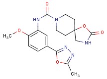 N-[2-methoxy-5-(5-methyl-1,3,4-oxadiazol-2-yl)phenyl]-2-oxo-1-oxa-3,8-diazaspiro[4.5]decane-8-carboxamide