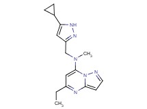 N-[(5-cyclopropyl-1H-pyrazol-3-yl)methyl]-5-ethyl-N-methylpyrazolo[1,5-a]pyrimidin-7-amine