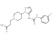 3-{4-[5-({[(3-fluorophenyl)amino]carbonyl}amino)-1H-pyrazol-1-yl]piperidin-1-yl}propanamide