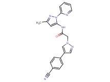 2-[4-(4-cyanophenyl)-1H-pyrazol-1-yl]-N-(3-methyl-1-pyridin-2-yl-1H-pyrazol-5-yl)acetamide