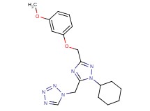 1-({1-cyclohexyl-3-[(3-methoxyphenoxy)methyl]-1H-1,2,4-triazol-5-yl}methyl)-1H-tetrazole