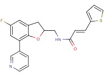 (2E)-N-{[5-fluoro-7-(3-pyridinyl)-2,3-dihydro-1-benzofuran-2-yl]methyl}-3-(2-thienyl)acrylamide